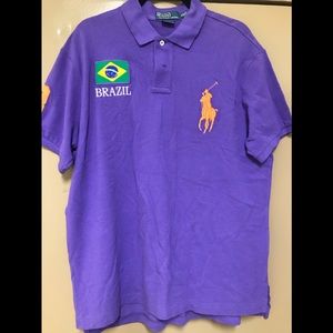 Polo rugby, great condition, sz xxl custom fit!!! Purple and orange
